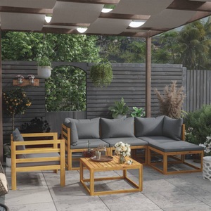 vidaXL, vidaXL 6-tlg. Garten-Lounge-Set mit Auflagen Massivholz Akazie, 