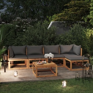 vidaXL, vidaXL 6-tlg. Garten-Lounge-Set mit Auflage Massivholz Akazie, 