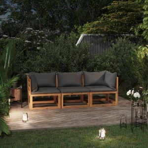 vidaXL, vidaXL 3-Sitzer-Gartensofa mit Auflage Akazie Massivholz, vidaXL 3-Sitzer-Gartensofa mit Auflage Akazie Massivholz