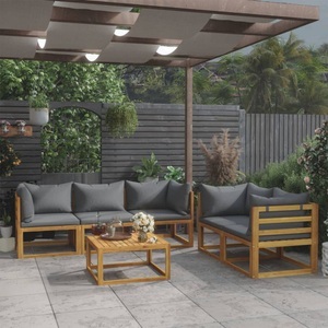 vidaXL, vidaXL 6-tlg. Garten-Lounge-Set mit Auflagen Massivholz Akazie, vidaXL 6-tlg. Garten-Lounge-Set mit Auflagen Massivholz Akazie