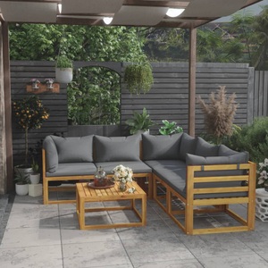 vidaXL, vidaXL 6-tlg. Garten-Lounge-Set mit Auflagen Massivholz Akazie, vidaXL 6-tlg. Garten-Lounge-Set mit Auflagen Massivholz Akazie