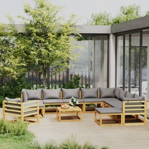 vidaXL, vidaXL 12-tlg. Garten-Lounge-Set mit Auflagen Massivholz Akazie, 