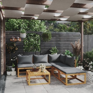 vidaXL, vidaXL 6-tlg. Garten-Lounge-Set mit Auflagen Massivholz Akazie, 