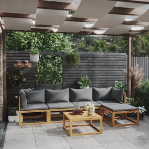 vidaXL, vidaXL 6-tlg. Garten-Lounge-Set mit Auflagen Massivholz Akazie, 