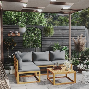 vidaXL, vidaXL 5-tlg. Garten-Lounge-Set mit Auflagen Massivholz Akazie, vidaXL 5-tlg. Garten-Lounge-Set mit Auflagen Massivholz Akazie