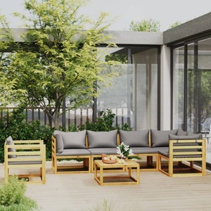 vidaXL, vidaXL 7-tlg. Garten-Lounge-Set mit Auflagen Massivholz Akazie, vidaXL 7-tlg. Garten-Lounge-Set mit Auflagen Massivholz Akazie