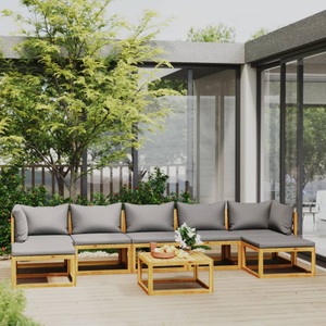 vidaXL, vidaXL 8-tlg. Garten-Lounge-Set mit Auflagen Massivholz Akazie, 