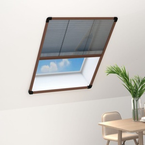 vidaXL, vidaXL Insektenschutz-Plissee für Fenster Aluminium Braun 60x80 cm, vidaXL Insektenschutz-Plissee für Fenster Aluminium Braun 60x80 cm
