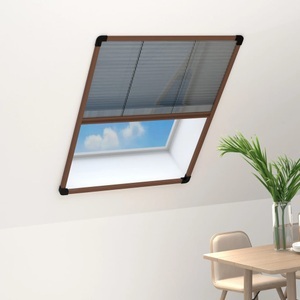 vidaXL, vidaXL Insektenschutz-Plissee für Fenster Aluminium Braun 80x100 cm, vidaXL Insektenschutz-Plissee für Fenster Aluminium Braun 80x100 cm