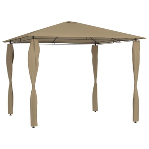 vidaXL, vidaXL Pavillon mit Seitenwand 3x3x2,6 m Taupe 160 g/m², vidaXL Pavillon mit Pfostenabdeckungen 3x3x2,6 m Taupe 160 g/m²