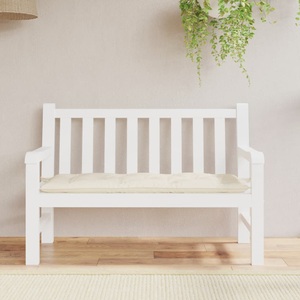 vidaXL, vidaXL Gartenbank-Auflage Cremeweiß 120x50x7 cm Stoff, vidaXL Gartenbank-Auflage Cremeweiß 120x50x7 cm Oxford-Gewebe