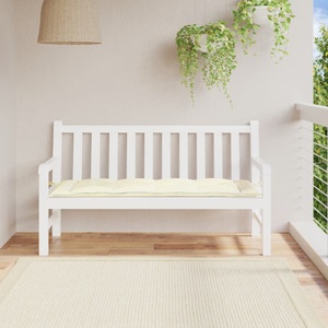 vidaXL, vidaXL Gartenbank-Auflage Cremeweiß 150x50x7 cm Stoff, vidaXL Gartenbank-Auflage Cremeweiß 150x50x7 cm Oxford-Gewebe