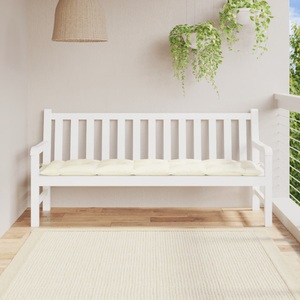 vidaXL, vidaXL Gartenbank-Auflage Cremeweiß 180x50x7 cm Stoff, vidaXL Gartenbank-Auflage Cremeweiß 180x50x7 cm Oxford-Gewebe