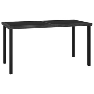 vidaXL, vidaXL Garten-Esstisch Schwarz 140x70x73 cm Poly Rattan