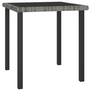 vidaXL, vidaXL Garten-Esstisch Grau 70x70x73 cm Poly Rattan, vidaXL Garten-Esstisch Grau 70x70x73 cm Poly Rattan