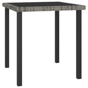 vidaXL, vidaXL Garten-Esstisch Grau 70x70x73 cm Poly Rattan