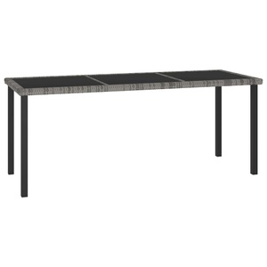vidaXL, vidaXL Garten-Esstisch Grau 180x70x73 cm Poly Rattan, vidaXL Garten-Esstisch Grau 180x70x73 cm Poly Rattan