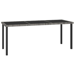 vidaXL, vidaXL Garten-Esstisch Grau 180x70x73 cm Poly Rattan