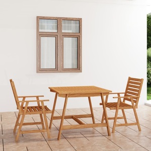 vidaXL, vidaXL 3-tlg. Garten-Essgruppe Massivholz Akazie