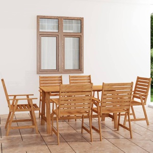 vidaXL, vidaXL 7-tlg. Garten-Essgruppe Massivholz Akazie, vidaXL 7-tlg. Garten-Essgruppe Massivholz Akazie