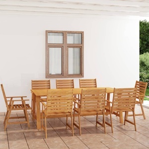 vidaXL, vidaXL 9-tlg. Garten-Essgruppe Massivholz Akazie