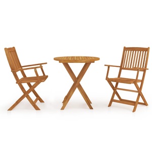 vidaXL, vidaXL 3-tlg. Garten-Essgruppe Klappbar Massivholz Akazie, vidaXL 3-tlg. Garten-Essgruppe Klappbar Massivholz Akazie