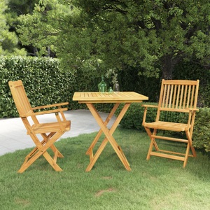 vidaXL, vidaXL 3-tlg. Garten-Essgruppe Klappbar Massivholz Akazie, vidaXL 3-tlg. Garten-Essgruppe Klappbar Massivholz Akazie