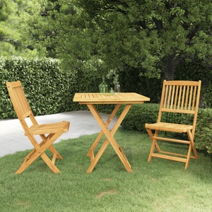 vidaXL, vidaXL 3-tlg. Garten-Essgruppe Klappbar Massivholz Akazie, vidaXL 3-tlg. Garten-Essgruppe Klappbar Massivholz Akazie