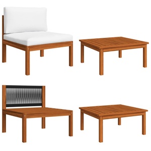 vidaXL, vidaXL 2-tlg. Garten-Lounge-Set mit Auflagen Massivholz Akazie, vidaXL 2-tlg. Garten-Lounge-Set mit Auflagen Massivholz Akazie