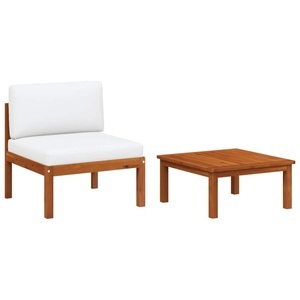 vidaXL, vidaXL 2-tlg. Garten-Lounge-Set mit Auflagen Massivholz Akazie