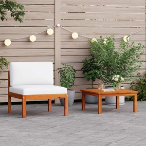 vidaXL, vidaXL 2-tlg. Garten-Lounge-Set mit Auflagen Massivholz Akazie