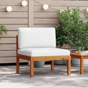 vidaXL, vidaXL Garten-Mittelsofa mit Auflagen Massivholz Akazie