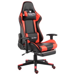 vidaXL, vidaXL Gaming-Stuhl mit Fußstütze Drehbar Rot PVC