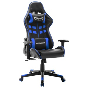 vidaXL, vidaXL Gaming-Stuhl Schwarz und Blau Kunstleder
