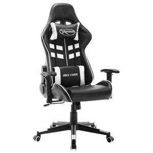 vidaXL, vidaXL Gaming-Stuhl Schwarz und Weiß Kunstleder