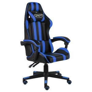 vidaXL, vidaXL Gaming-Stuhl Schwarz und Blau Kunstleder, 