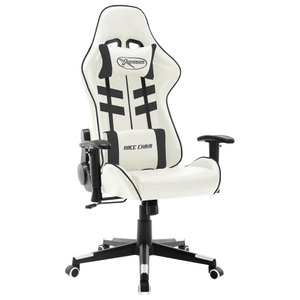 vidaXL, vidaXL Gaming-Stuhl Weiß und Schwarz Kunstleder, vidaXL Gaming-Stuhl Weiß und Schwarz Kunstleder