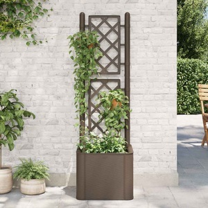vidaXL, vidaXL Garten-Hochbeet mit Spalier und Selbstbewässerungssystem Mokka, vidaXL Garten-Hochbeet mit Spalier und Selbstbewässerungssystem Mokka