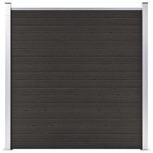vidaXL, vidaXL Zaunelement WPC 180x186 cm Schwarz, vidaXL Zaunelement WPC 180x186 cm Schwarz