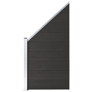 vidaXL, vidaXL Zaunelement WPC 95x(105-180) cm Schwarz, vidaXL Zaunelement WPC 95x(105-180) cm Schwarz