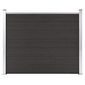 vidaXL, vidaXL Zaunelement WPC 180x146 cm Schwarz, vidaXL Zaunelement WPC 180x146 cm Schwarz