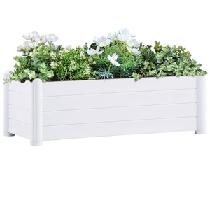 vidaXL, vidaXL Garten-Hochbeet PP Weiß 100x43x35 cm, vidaXL Garten-Hochbeet PP Weiß 100x43x35 cm