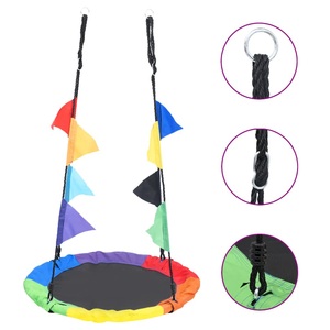 vidaXL, vidaXL Schaukel mit Fahnen Regenbogen 100 cm