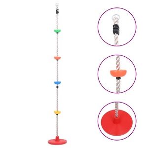 vidaXL, vidaXL Kletterseil-Schaukel mit Plattformen und Scheibe 200 cm