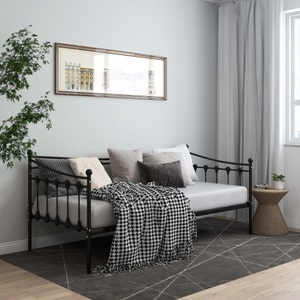 vidaXL, vidaXL Schlafsofa Bettgestell Schwarz Metall 90x200 cm