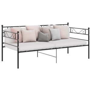 vidaXL, vidaXL Schlafsofa Bettgestell Schwarz Metall 90x200 cm, vidaXL Schlafsofa Bettgestell Schwarz Metall 90x200 cm