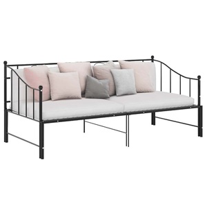 vidaXL, vidaXL Ausziehsofa Bettgestell Schwarz Metall 90x200 cm, vidaXL Ausziehsofa Bettgestell Schwarz Metall 90x200 cm