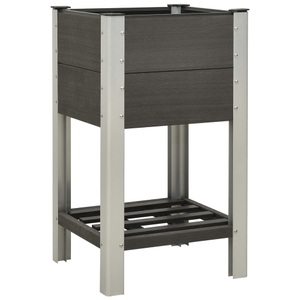 vidaXL, vidaXL Garten-Hochbeet mit Ablage 50x50x90 cm WPC Grau, vidaXL Garten-Hochbeet mit Ablage 50x50x90 cm WPC Grau