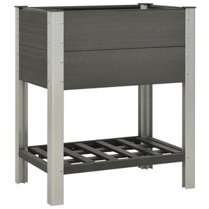 vidaXL, vidaXL Garten-Hochbeet mit Ablage 75x50x90 cm WPC Grau, vidaXL Garten-Hochbeet mit Ablage 75x50x90 cm WPC Grau