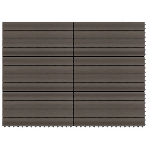 vidaXL, vidaXL Terrassenfliesen 6 Stk. WPC 60x30 cm 1,08 m² Dunkelbraun, vidaXL Terrassenfliesen 6 Stk. WPC 60x30 cm 1,08 m² Dunkelbraun